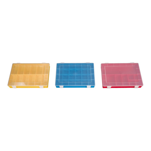 Boîte à assortiment PP CLASSIC, 24 compartiments 225x335x55 mm, bleu