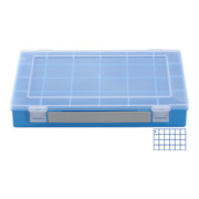 Boîte à assortiment PP CLASSIC, 24 compartiments 225x335x55 mm, bleu, avec poignée de transport-1