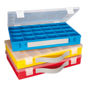 Boîte à assortiment PP CLASSIC, 24 compartiments 225x335x55 mm, bleu, avec poignée de transport-2