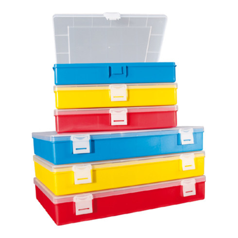 Boîte à assortiment PP COMPACT, 8 compartiments 170x250x46 mm, rouge