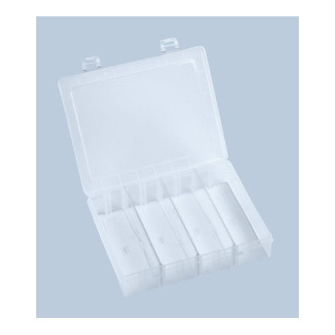 Boîte à assortiment PP MINI, 0 compartiments 140x180x40 mm, transparent