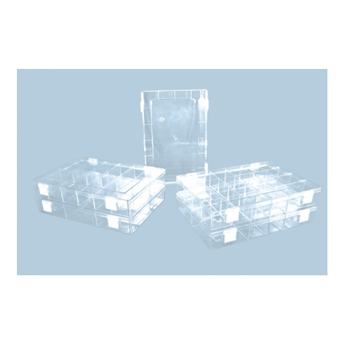Boîte à assortiment PS CLASSIC, 12 compartiment 225x335x55 mm, transparent