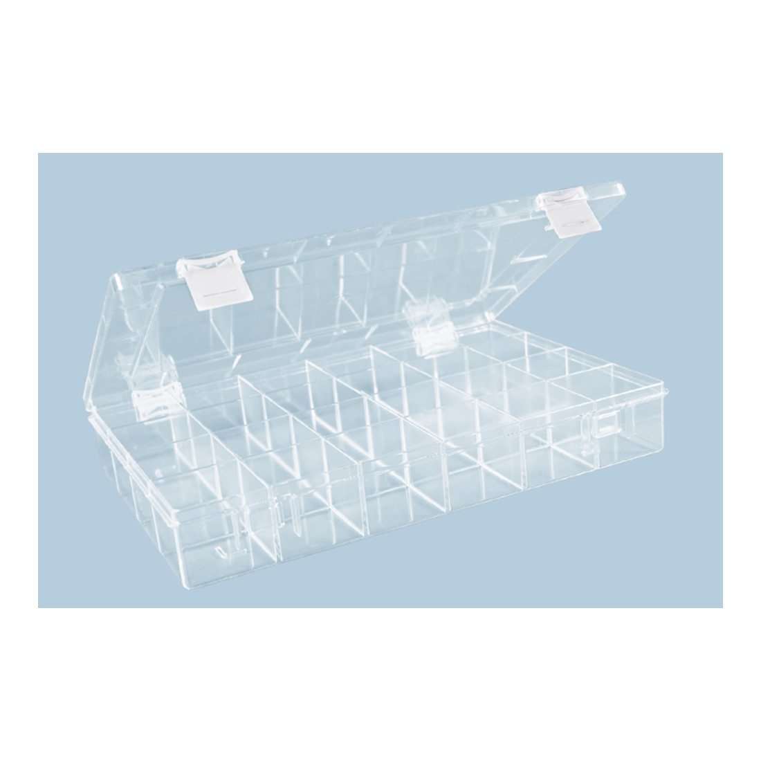 Boîte à assortiment PS CLASSIC, 24 compartiment 225x335x55 mm, transparent