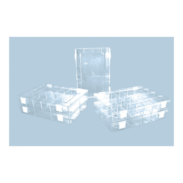Boîte à assortiment PS CLASSIC, 24 compartiment 225x335x55 mm, transparent