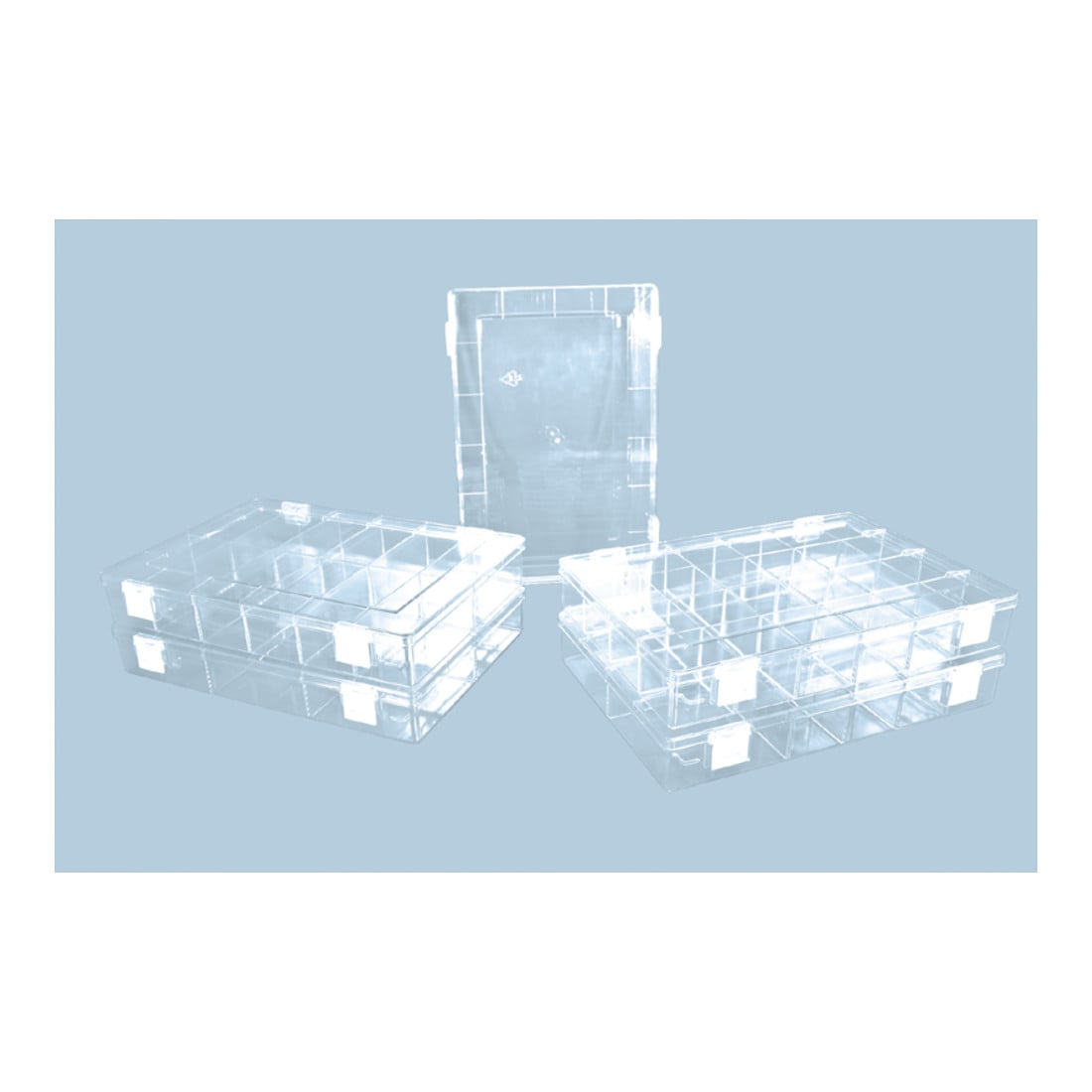 Boîte à assortiment PS CLASSIC, 24 compartiment 225x335x55 mm, transparent