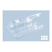 Boîte à assortiment PS CLASSIC, 6 compartiment 225x335x55 mm, transparent