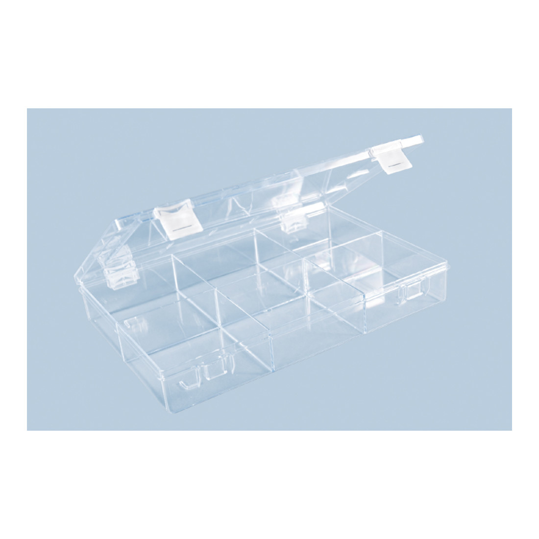 Boîte à assortiment PS CLASSIC, 6 compartiment 225x335x55 mm, transparent