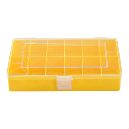 Boîte à assortiment PS COMPACT, 12 compartiment 170x250x46 mm, jaune