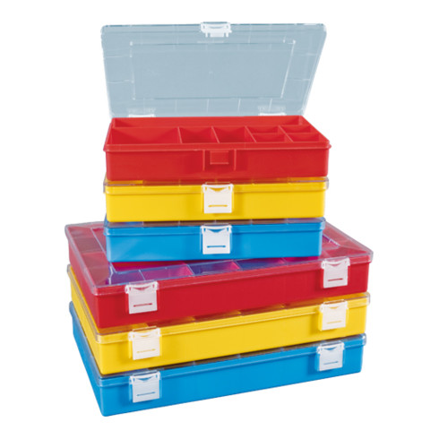 Boîte à assortiment PS COMPACT, 12 compartiment 170x250x46 mm, jaune