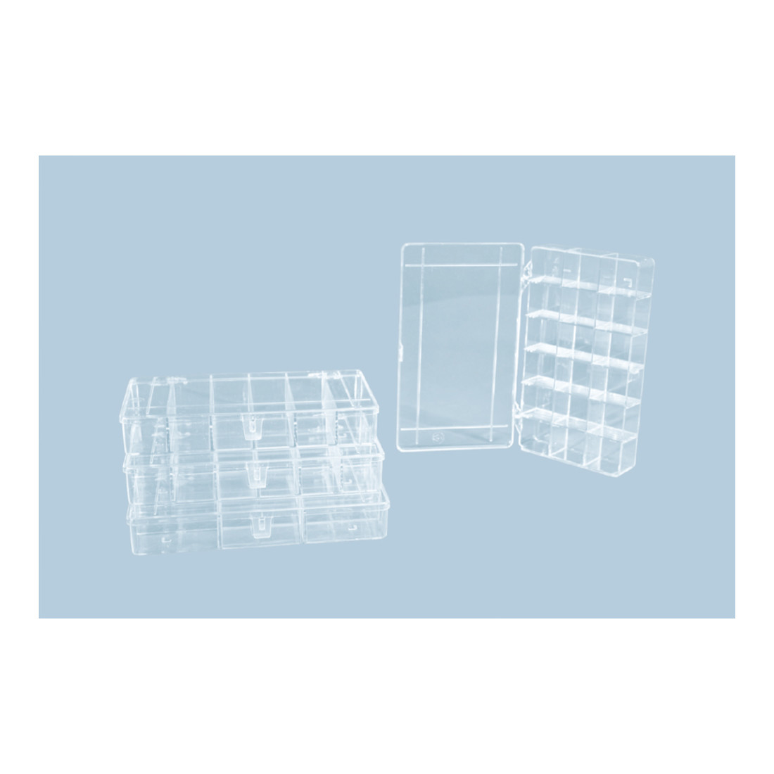 Boîte à assortiment PS MINI, 6 compartiment 120x210x36 mm, transparent