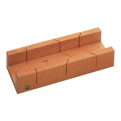 Boîte à onglets L. 300 x l. 62 x H. 37 mm bois de hêtre verni