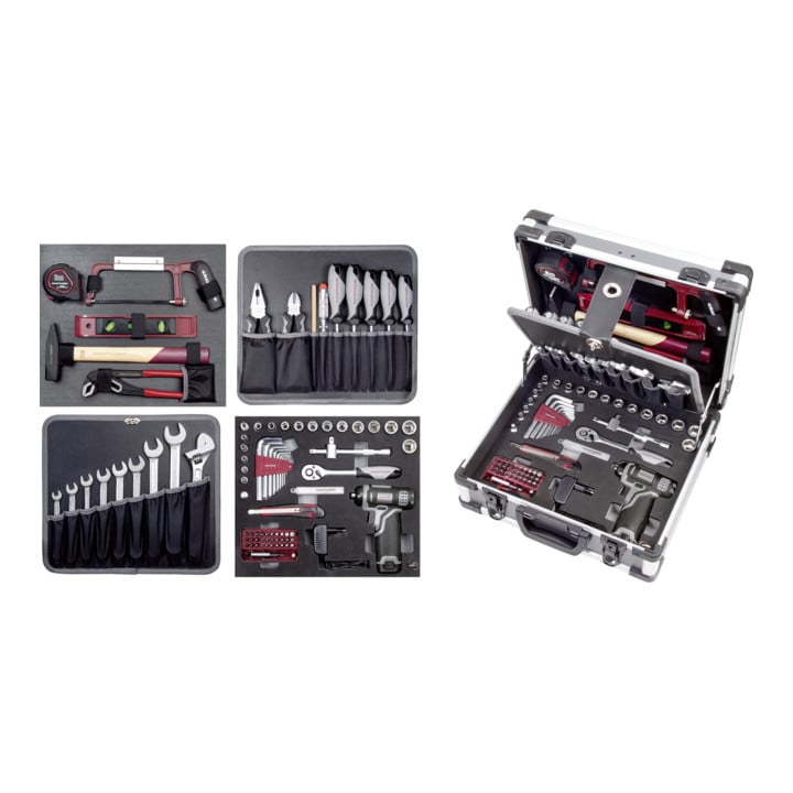 Boîte à outils Kraftwerk B152 avec visseuse sans fil, 103 pièces