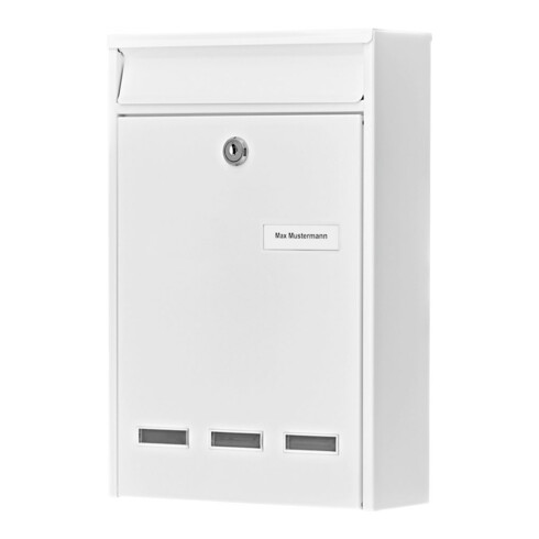 Boîte aux lettres Burg-Wächter Cologne H.315mm B.215mm T.75mm blanc STA DIN C4