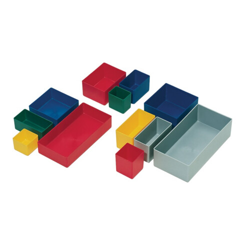 Boîte compartimentable 162 x 108 x 63 mm vert PS p. tiroirs et boîtes assorties