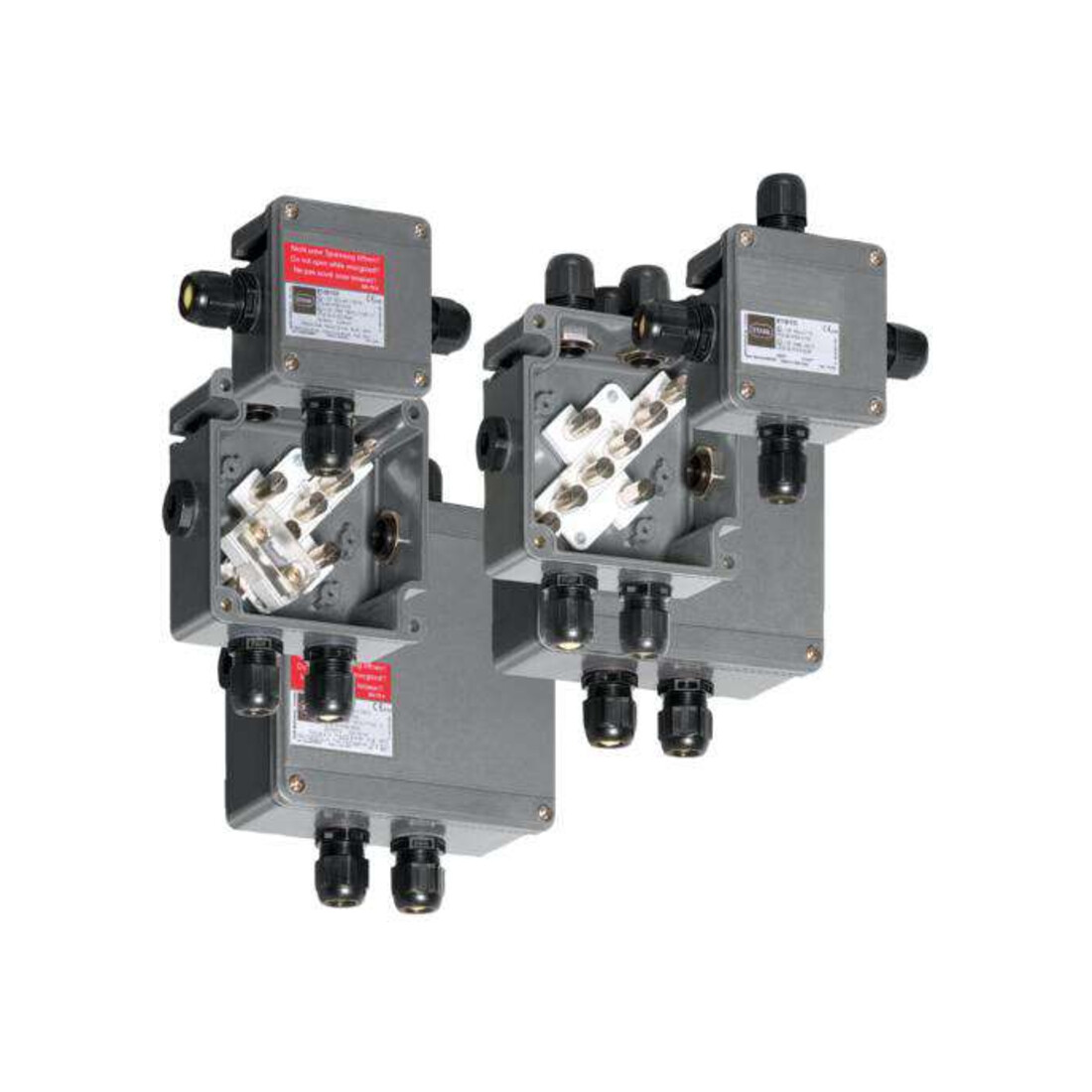 Boîte de dérivation en acier EEx e 4xM25x1,5/2xM25x1,5 8118/121-807