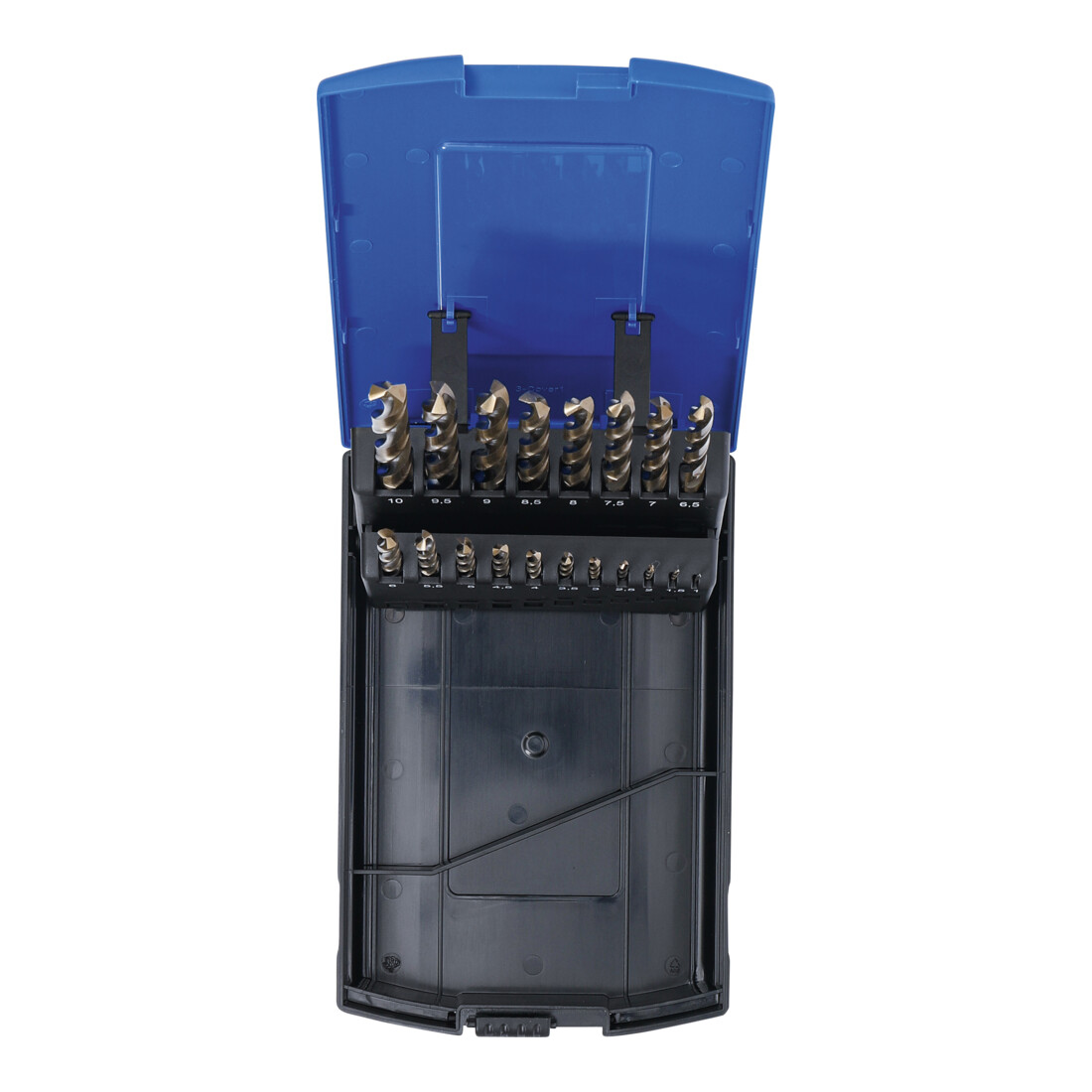 Boite de forets hélicoïdaux HSS-G M35 acier de cobalt 1 - 10 mm 19 pièces BGS