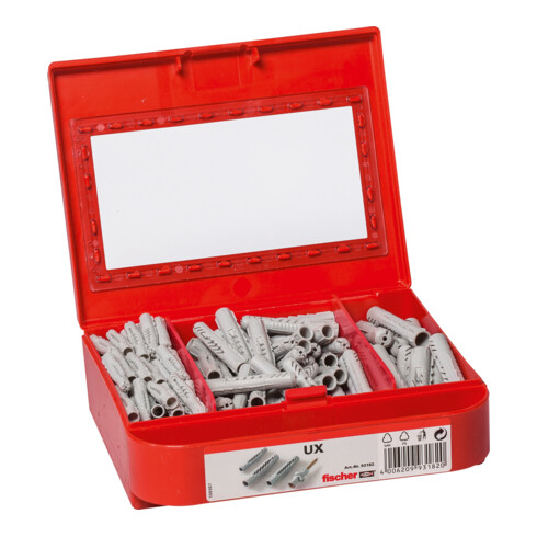 Boîte de montage fischer UX avec fiches universelles fischer UX 6, UX 8 et UX 10 6.8.10
