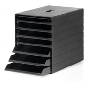 Boîte de tiroir 7 tiroirs avec clapet frontal escamot. noir H322xl250xP365 mm DU