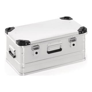 Boîte en aluminium L582×I385×P275 mm 47 l avec fermeture à clapet et coins empilables