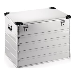 Boîte en aluminium L782×I585×P620 mm 240 l avec fermeture à clapet et coins empilables
