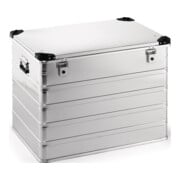 Boîte en aluminium L782×I585×P620 mm 240 l avec fermeture à clapet et coins empilables