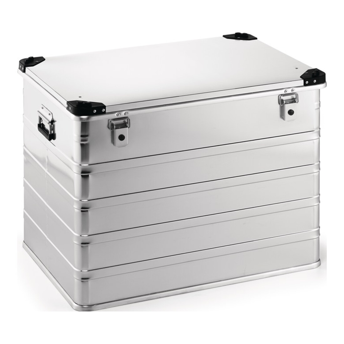 Boîte en aluminium L782×I585×P620 mm 240 l avec fermeture à clapet et coins empilables