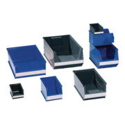 Boîtes de rangement ouvertes L160/140xl100xH75mm polyéthylène régénéré gris LOCK