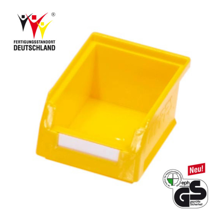 Boîtes de rangement ouvertes L160xl105xH75mm PE jaune