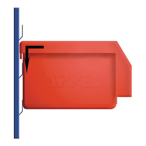 Boîtes de rangement ouvertes L160xl105xH75mm PE rouge