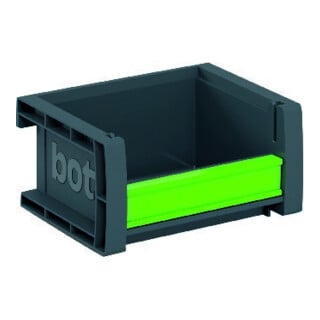 Boîtes de rangement ouvertes L198xl130xH90mm PP gris anthracite