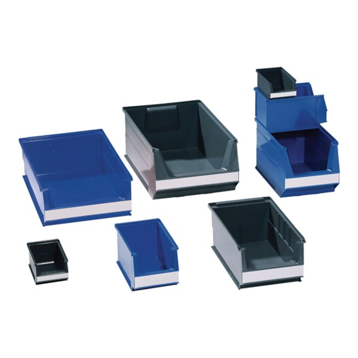 Boîtes de rangement ouvertes L230/200xl150xH130mm polyéthylène régénéré gris LOC