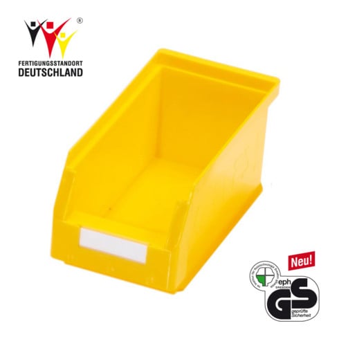 Boîtes de rangement ouvertes L290xl140xH130mm PE jaune