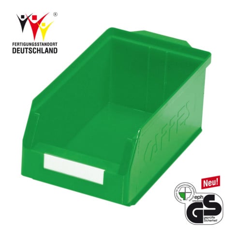 Boîtes de rangement ouvertes L350xl200xH150mm PE vert