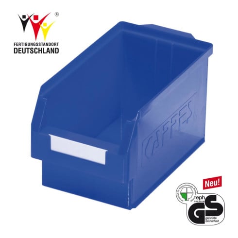 Boîtes de rangement ouvertes L350xl200xH200mm PE bleu