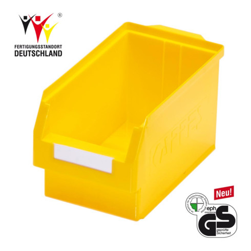 Boîtes de rangement ouvertes L350xl200xH200mm PE jaune