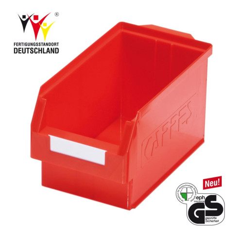 Boîtes de rangement ouvertes L350xl200xH200mm PE rouge