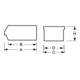 Boîtes de rangement ouvertes L462/423xl306xH201mm PS bleu LA-KA-PE
