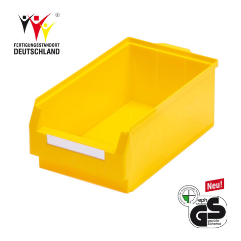 Boîtes de rangement ouvertes L500xl300xH200mm PE jaune