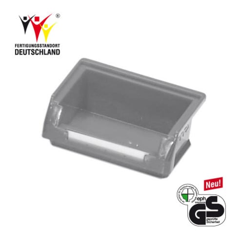 Boîtes de rangement ouvertes L85xl105xH45mm PE gris