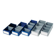 Boîtes de rangement p. étagère L300xl160xH100/112mm gris PS LA-KA-PE