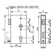Boîtier de fermeture AMF 140UM DIN L/R dimension A 30 dimension B 94 dimension C 172mm-4