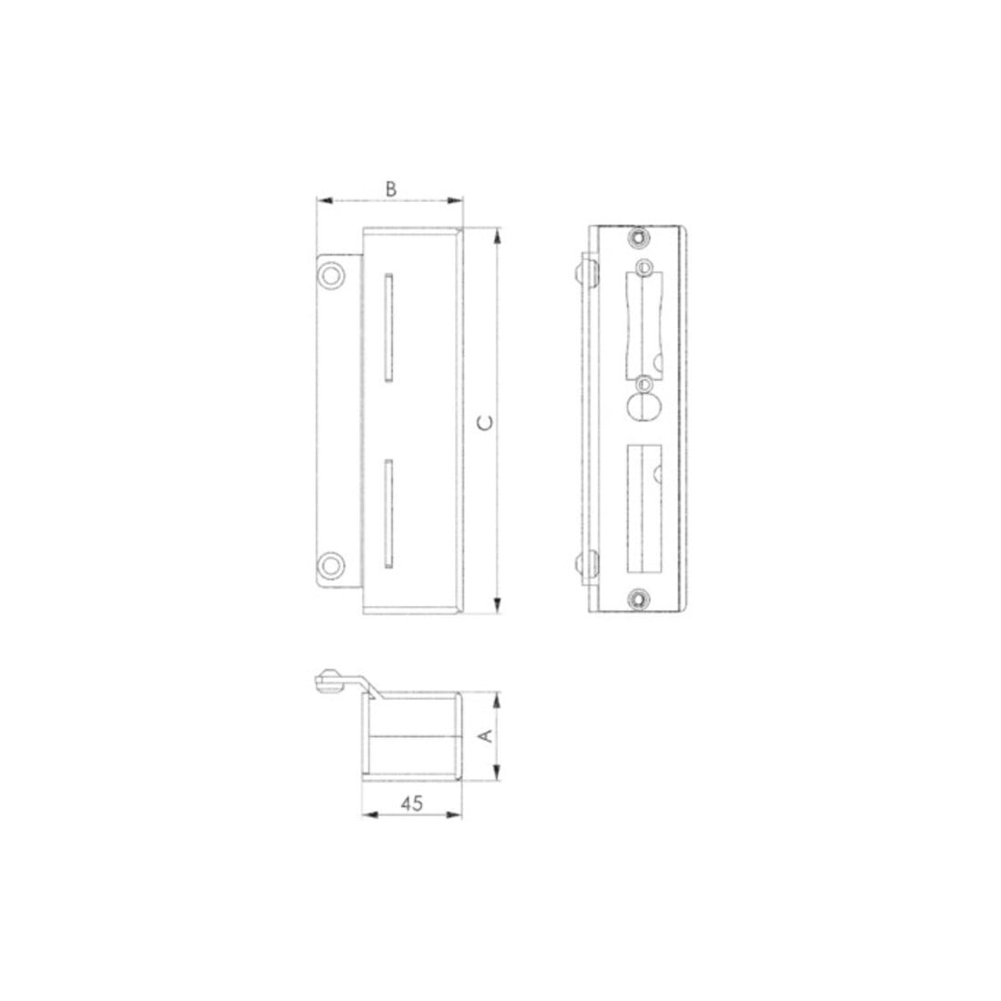 Boîtier de fermeture AMF 147 V2A version f. Ouvre-boîtes VA pour le soudage sur