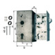 Boîtier de fermeture pour portails coulissants DIN L/R Dimension A40xB95xC173mm Dornm.60mm Entf.72mm GAH-1