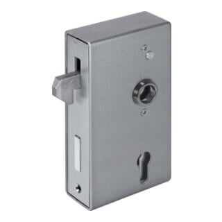 Boîtier de serrure AMF pour portillon coulissant 140S-30ZW, B.30mm H.172mm T.94mm, poli