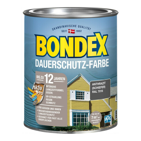 Bondex Dauerschutz-Farbe Schiefer 0,75L