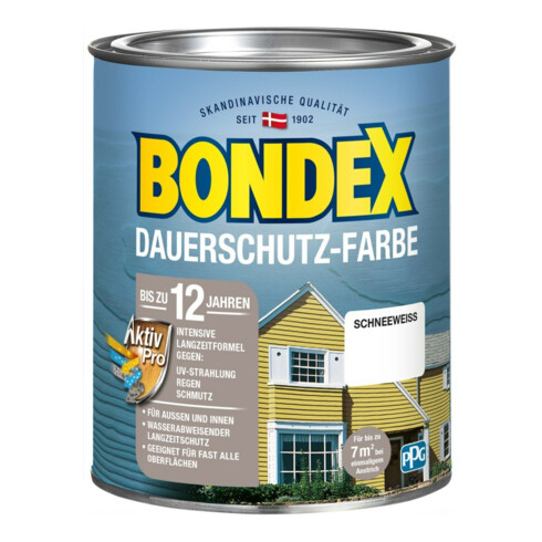 Bondex Dauerschutz-Farbe Schneeweiß 0,75L