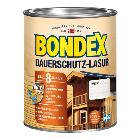 Bondex Dauerschutz-Lasur Weiß 0,75L