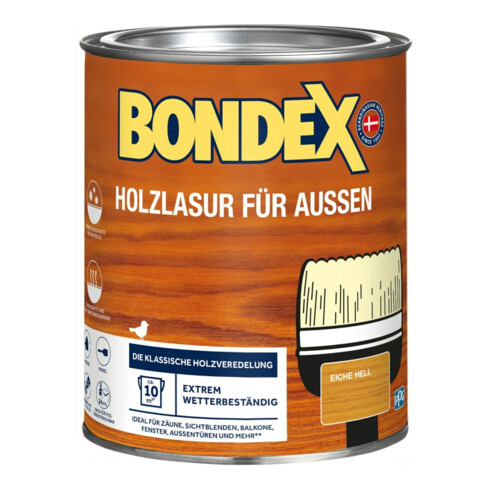 Bondex Holzlasur Außen Eiche Hell 0,75L