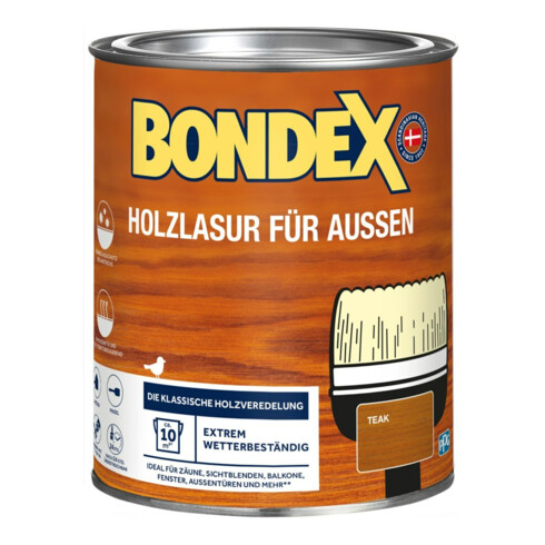 Bondex Holzlasur Außen Teak 0,75L