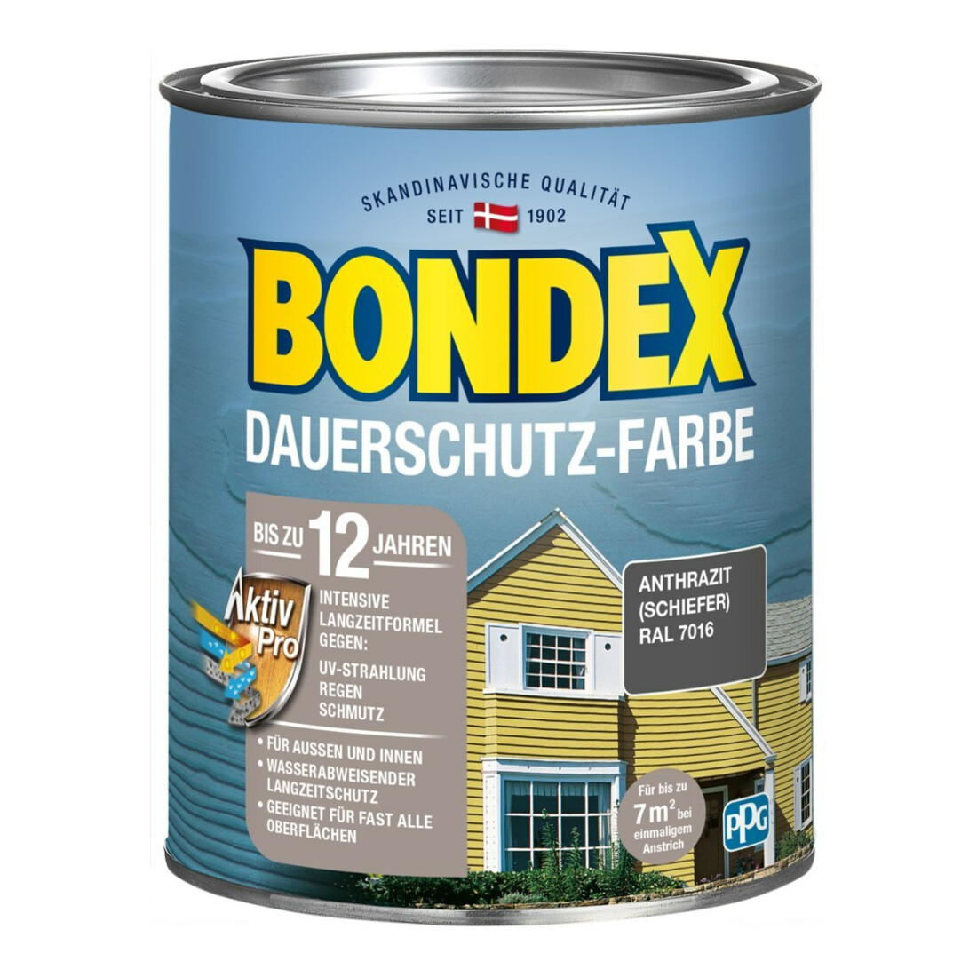 Bondex Dauerschutz-Farbe Schiefer 0,75L